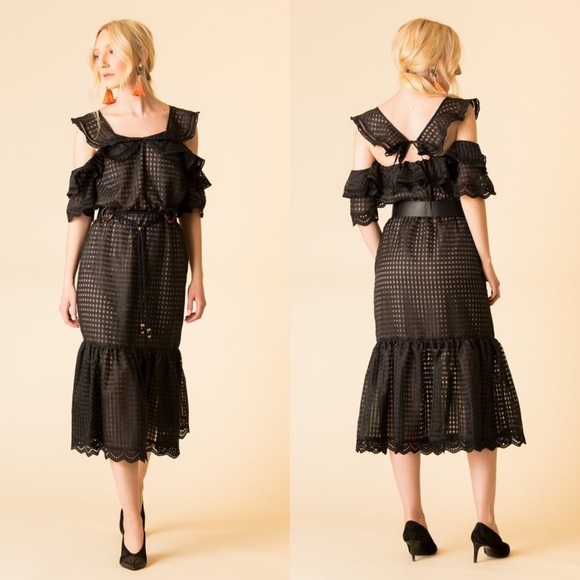 Marissa Webb Kendra Check Organza Midi Dress - Picture 4 of 8